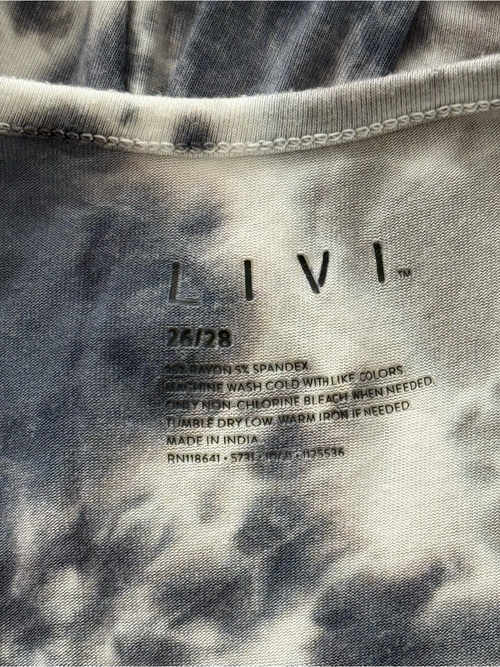 LIVI - Active Drawstring Wide Leg Gray Grey Tie Dye Cropped Jumpsuit - 26/28 - Picture 2 of 11